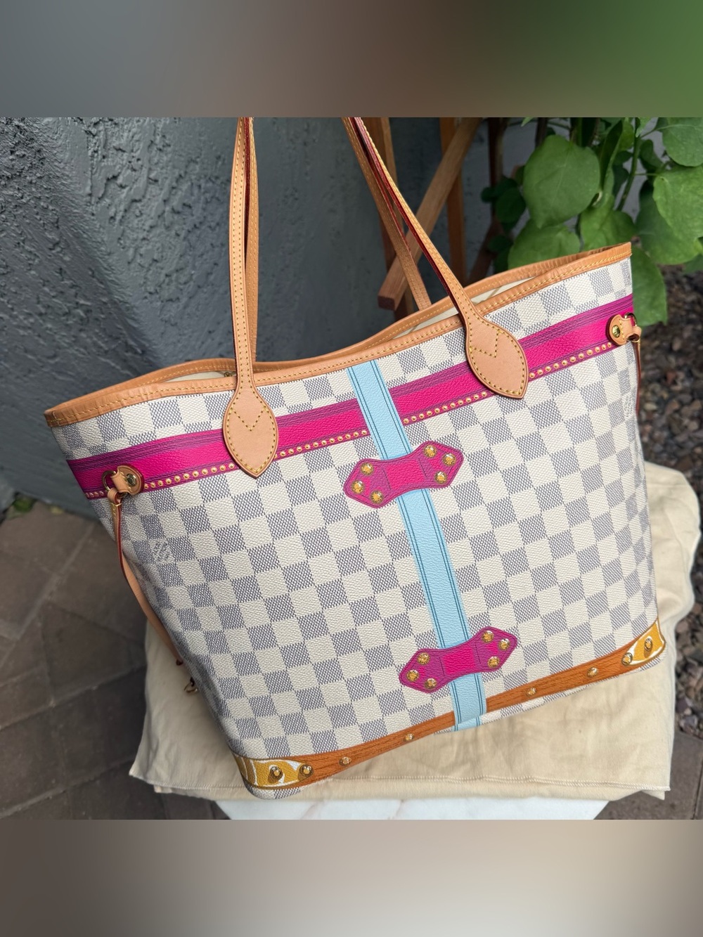 Louis Vuitton Damier Azur Summer Trunks Hawaii Neverfull MM - Picture 7 of 16